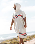 Border Classic Stripe Poncho – Red / Navy