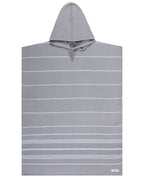 Classic Stripe Hooded Poncho – Grey