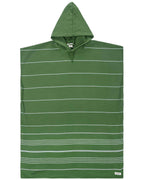 Classic Stripe Hooded Poncho – Green