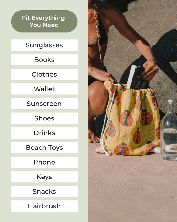 Checker Towel Bag – Coral
