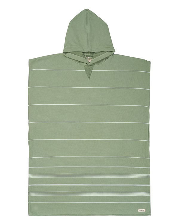 Classic Stripe Hooded Poncho – Misty Rose
