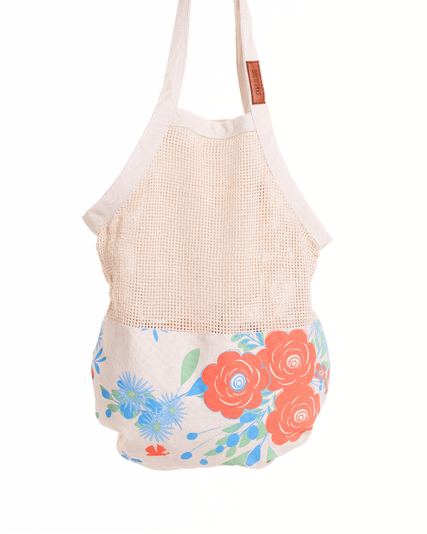Flower Bunch Printed Net Market Bag