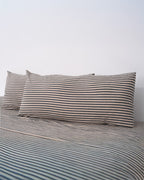 Classic Micro Twill Stripe Melange Pillowcase Set Steel Grey