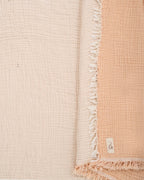 Little Fishies Gauze Receiving Blanket Set – 3 Pack – Seafoam / Peach Fuzz / Natural