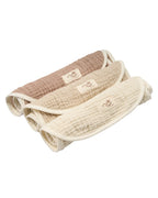 Little Fishies Gauze Burping Cloth Bundle – 3 Pack – Natural / Beige / Warm Taupe