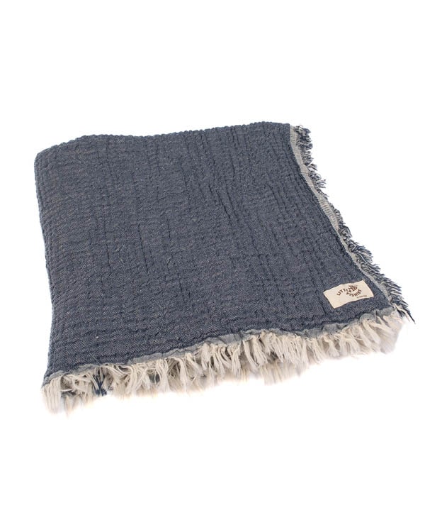Little Fishies Gauze Receiving Blanket – Navy
