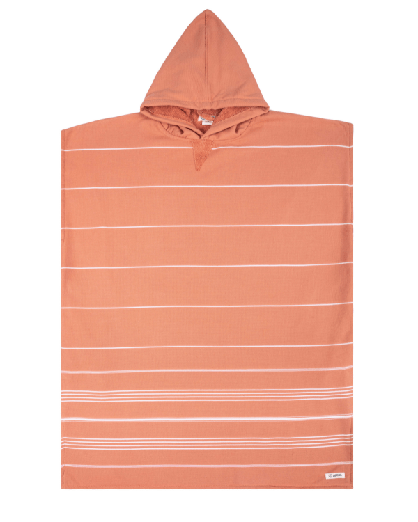 Classic Stripe Hooded Poncho Dusty Pink