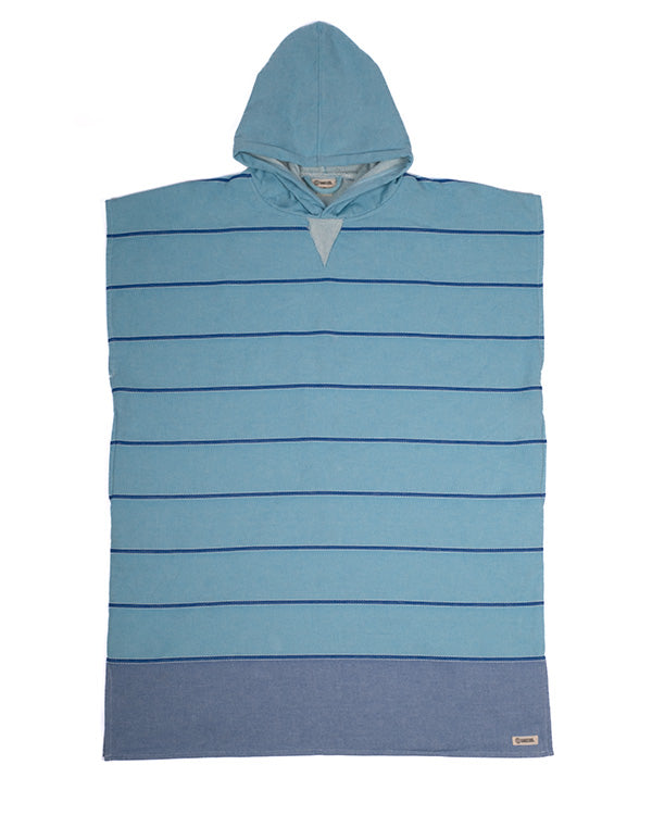 Classic Stripe Hooded Poncho Dusty Pink