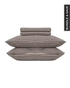 Classic Micro Twill Stripe Melange Sheet Set Steel Grey
