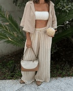 Sagar Gauze Crop Shirt – Pant Set