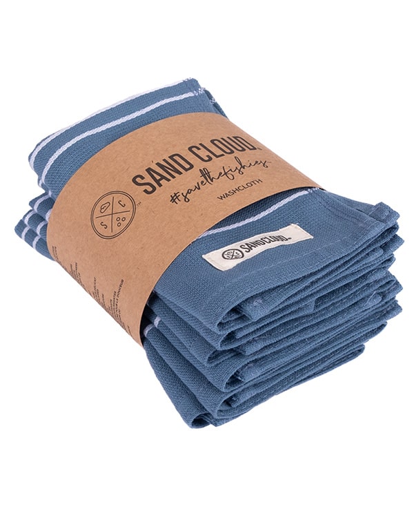 Classic Bath Washcloth Bundle- 6 Pack – Slate Blue