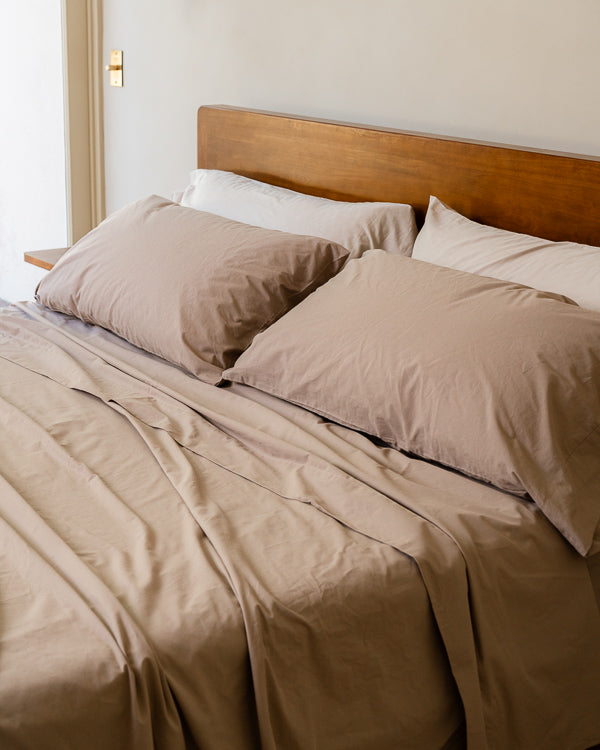 Signature Percale Solid Pillowcase Set Grey