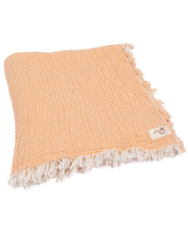 Little Fishies Gauze Receiving Blanket – Peach Fuzz