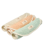 Little Fishies Gauze Burping Cloth Bundle – 3 Pack – Seafoam / Peach Fuzz / Natural