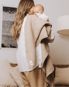 Little Fishies Waffle Blanket – Warm Taupe