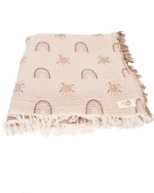 Rainbow Gauze Receiving Blanket Single with Pouch