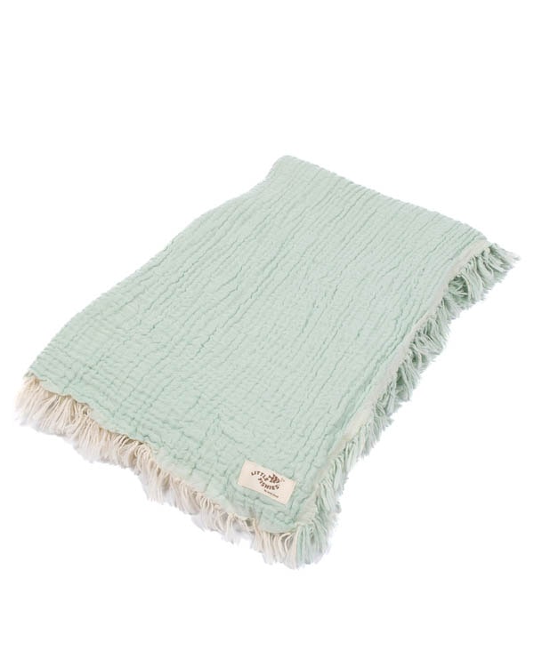 Little Fishies Gauze Receiving Blanket – Seafoam