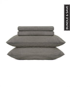 Classic Micro Twill Stripe Melange Sheet Set Indigo