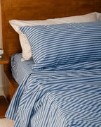 Classic Micro Twill Stripe Melange Pillowcase Set Indigo