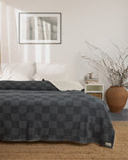 Cloud Checker Plush Blanket – Black