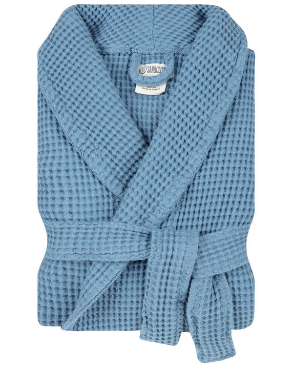 Micro Waffle Robe – Slate Blue