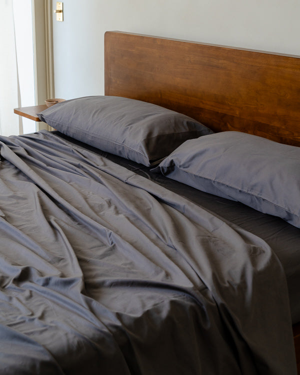 Luxe Sateen Sheet Set Steel Grey
