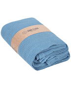 Micro Waffle Shower Curtain – Slate Blue