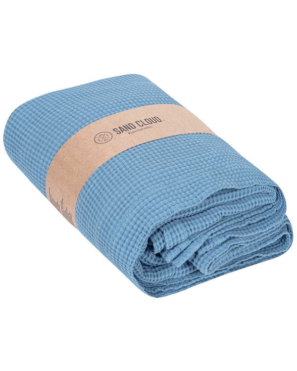 Micro Waffle Shower Curtain – Slate Blue