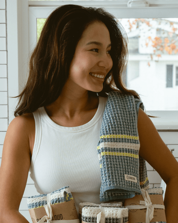 Verbena Waffle Kitchen Towel Bundle – Assorted 3 Pack
