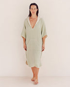 Falta Gauze Hooded Poncho – Sage