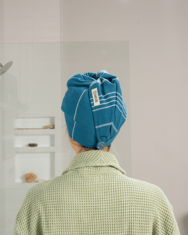 Classic Hair Towel – Teal Blue