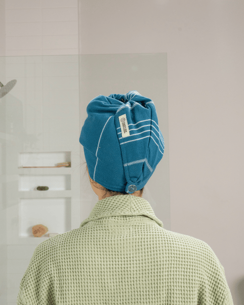 Classic Hair Towel – Teal Blue