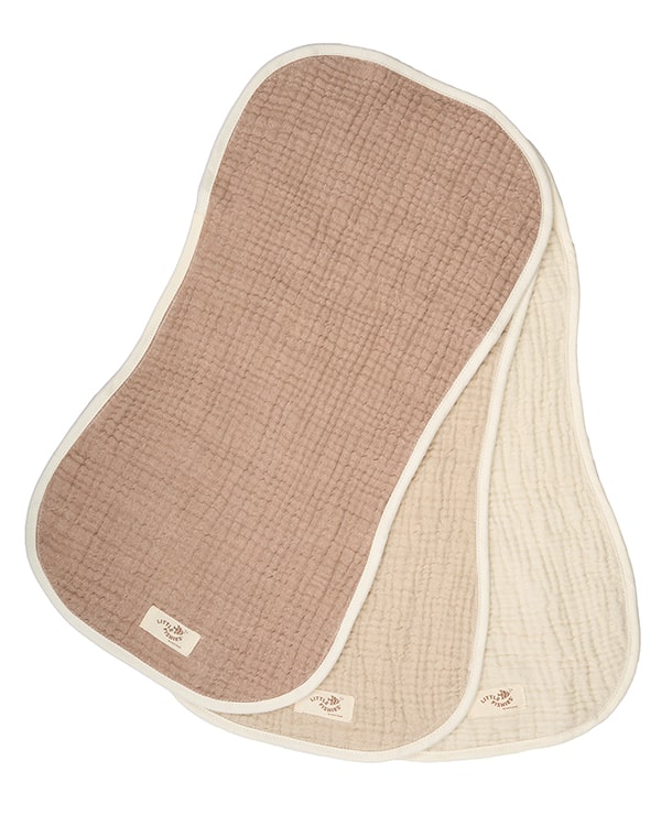 Little Fishies Gauze Burping Cloth Bundle – 3 Pack – Seafoam / Peach Fuzz / Natural