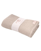 Little Fishies Waffle Blanket – Warm Taupe