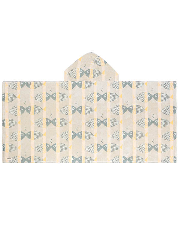 Fishies Hooded Kids Bath Towel