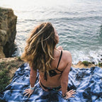 Black Acid Wash Beach Towel- Sand Cloud