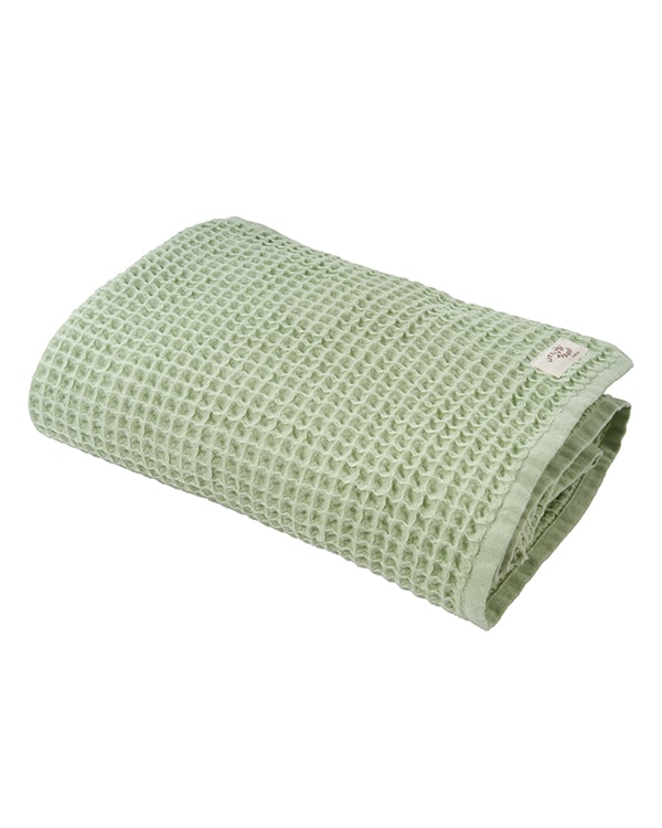 Little Fishies Waffle Blanket – Sage