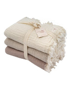 Little Fishies Gauze Receiving Blanket Set – 3 Pack – Sage / Grey / Navy