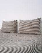 Classic Micro Twill Stripe Melange Pillowcase Set Steel Grey