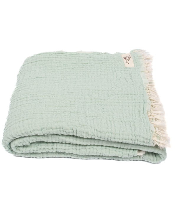 Little Fishies Gauze Receiving Blanket – Seafoam