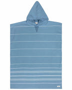 Classic Stripe Hooded Poncho Slate Blue