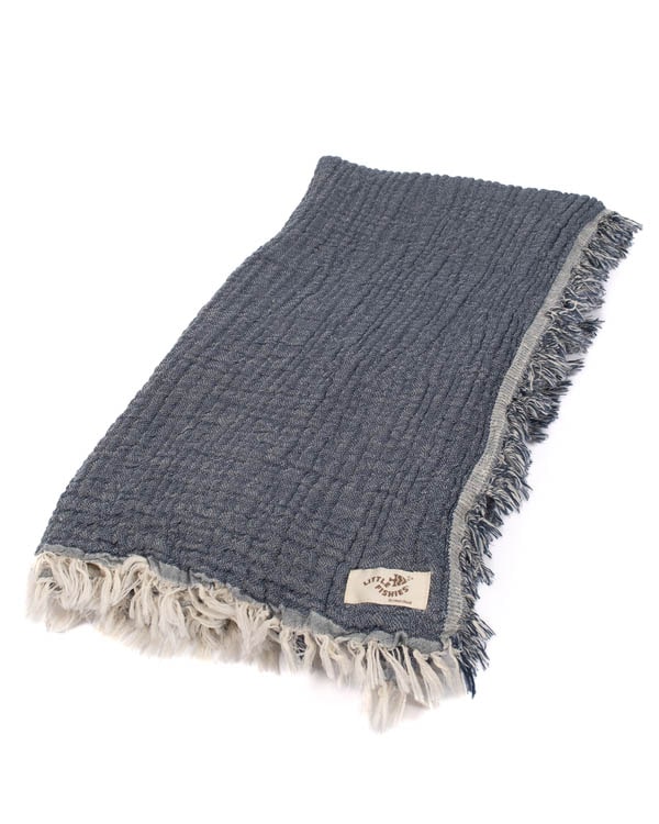 Little Fishies Gauze Receiving Blanket – Navy