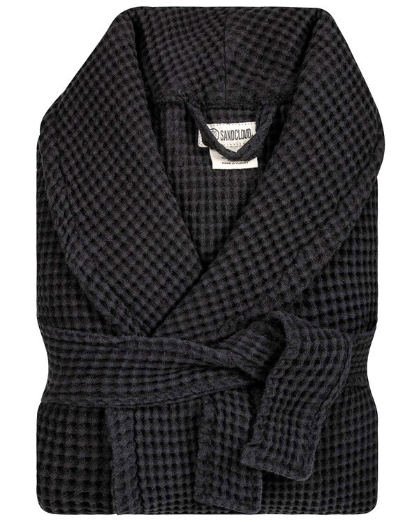 Micro Waffle Robe – Black