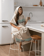 Border Classic Stripe Poncho – Aqua
