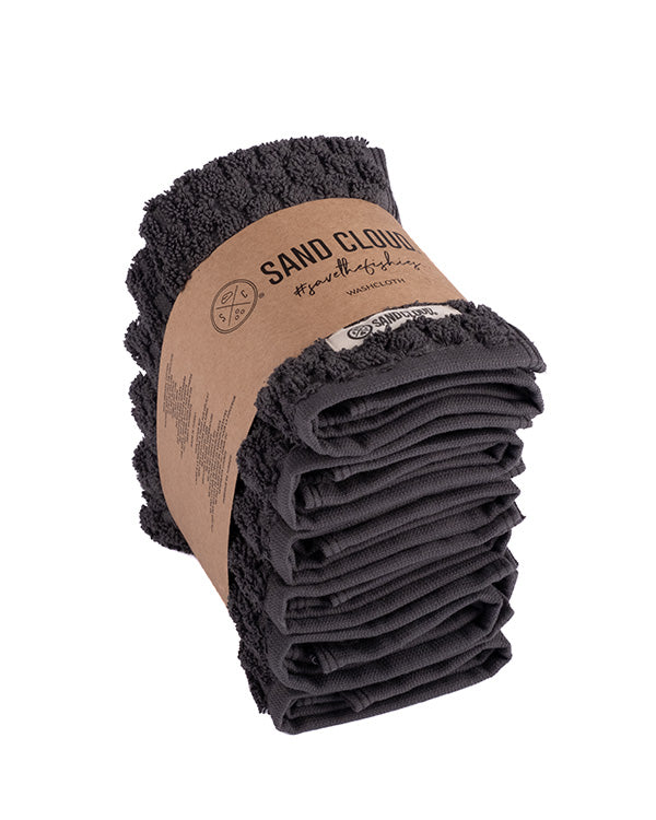 Atom Washcloth Bath Bundle – Charcoal – 6 Pack