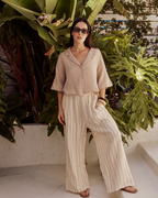 Sagar Gauze Crop Shirt – Pant Set