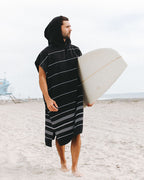 Classic Stripe Hooded Poncho – Green