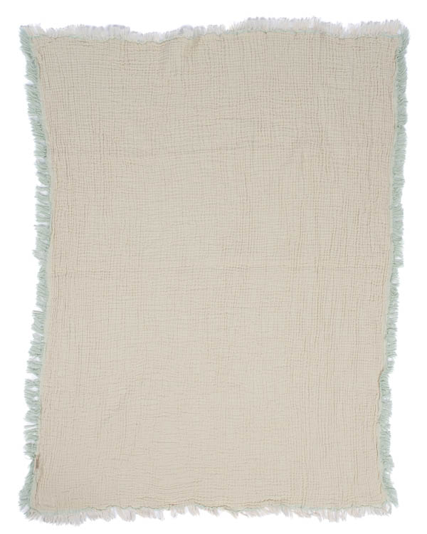 Little Fishies Gauze Receiving Blanket – Seafoam
