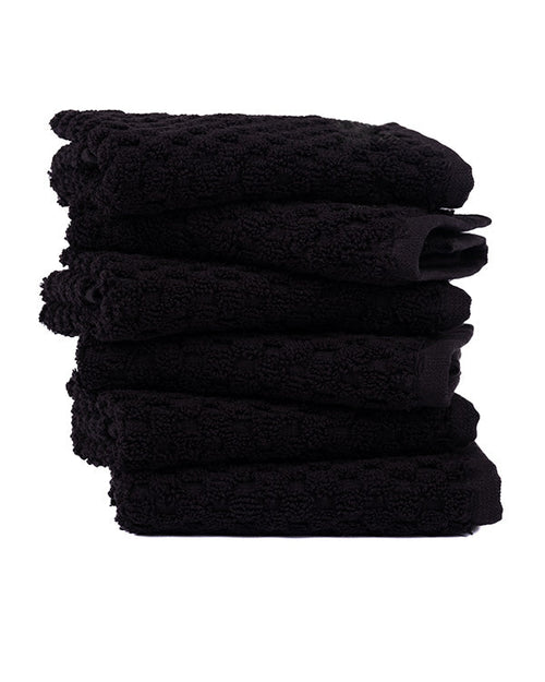 Atom Washcloth Bath Bundle – Black – 6 Pack