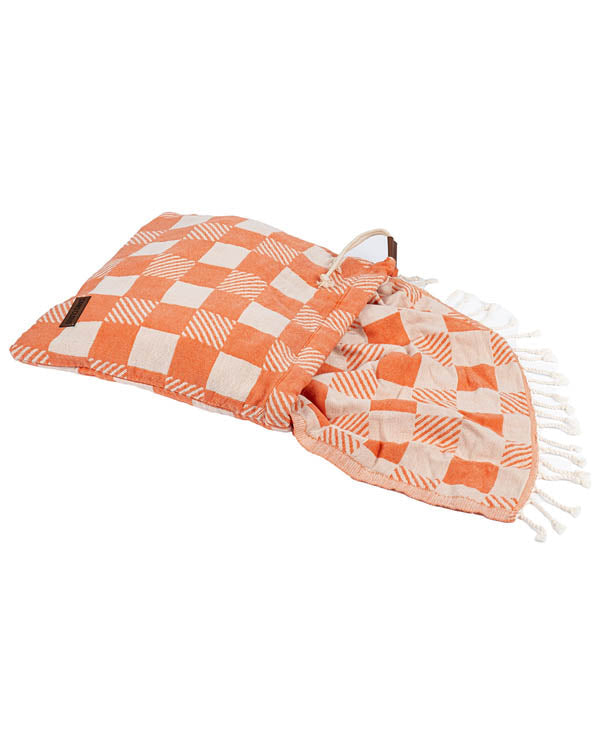Checker Towel Bag – Coral